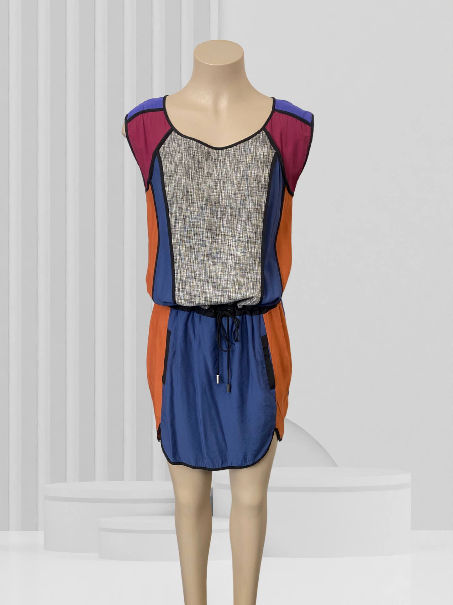 HOLMES & FALLON Blue, Grey, Multi Dress Size S