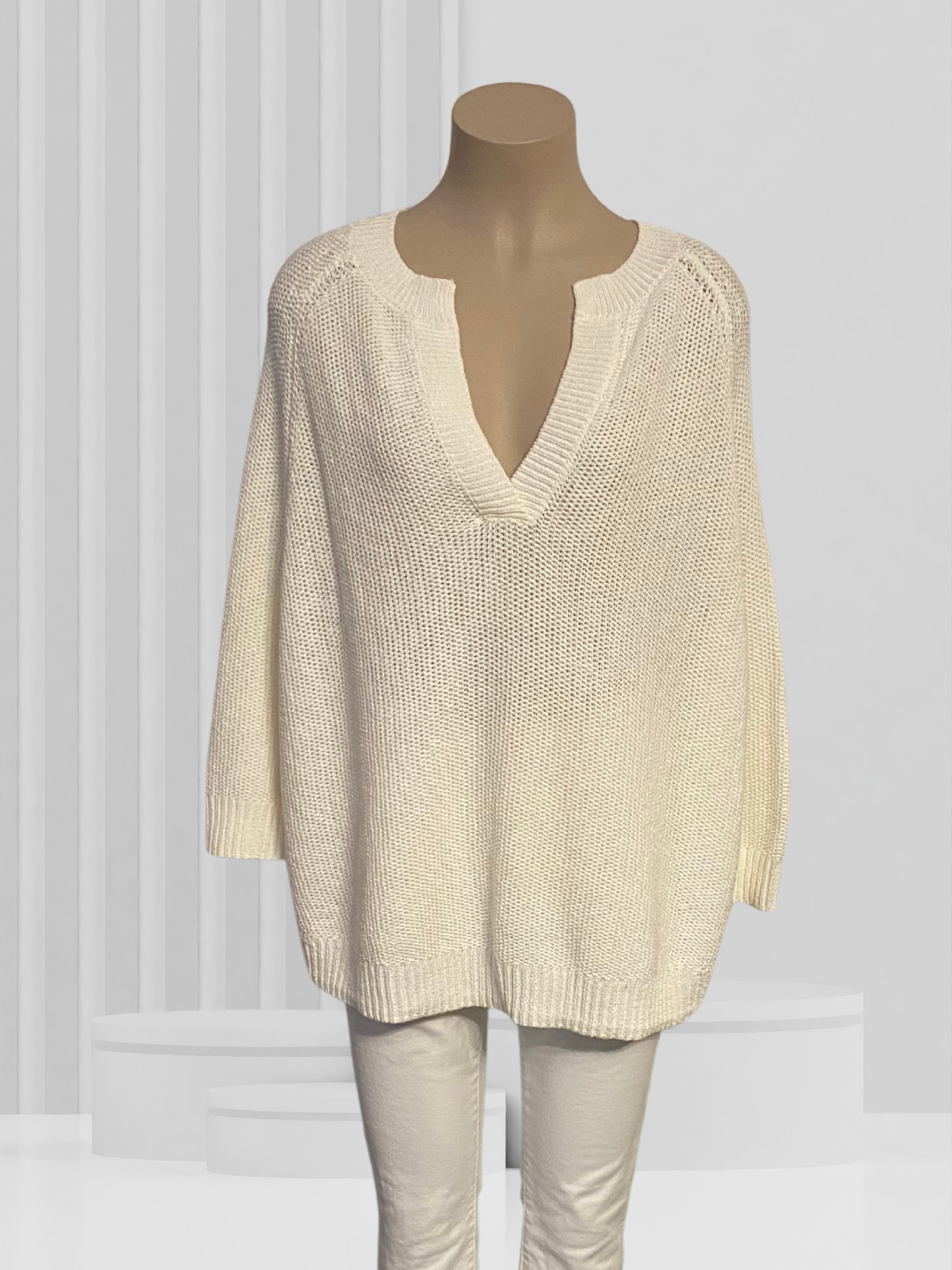 COUNTRY ROAD White Knit Top Size L