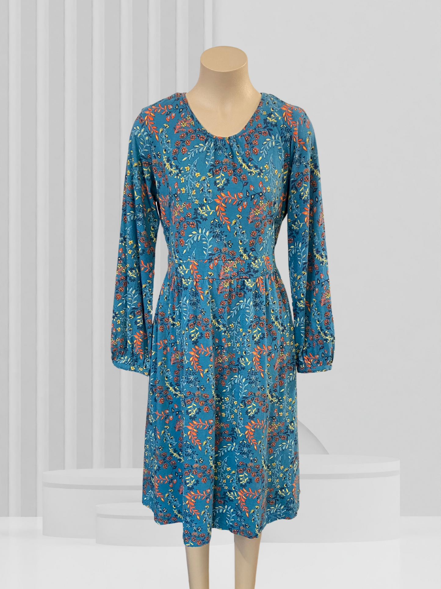 BRAKEBURN Blue Floral Dress Size 14