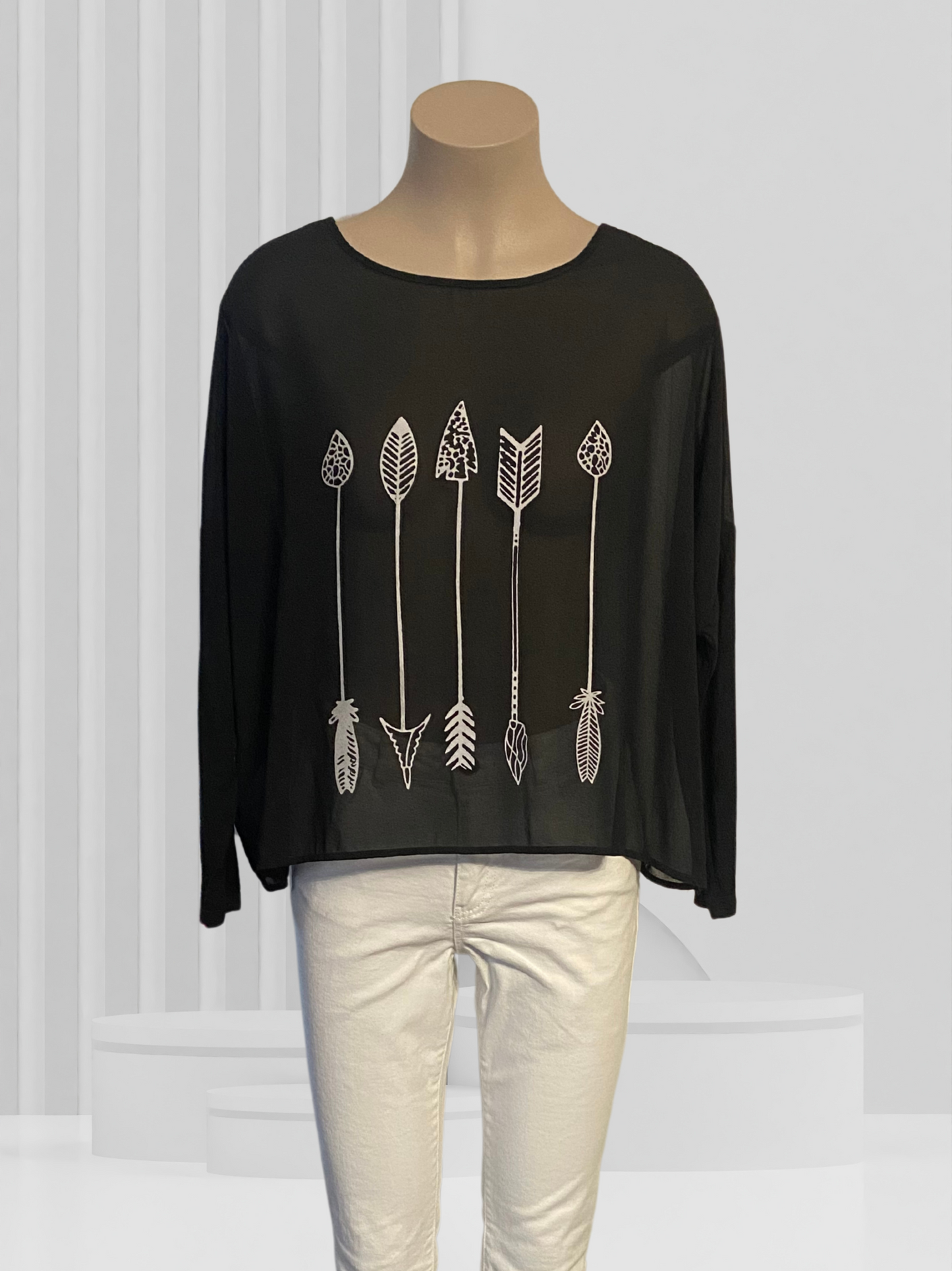 ZAFINA Black Top Size 8