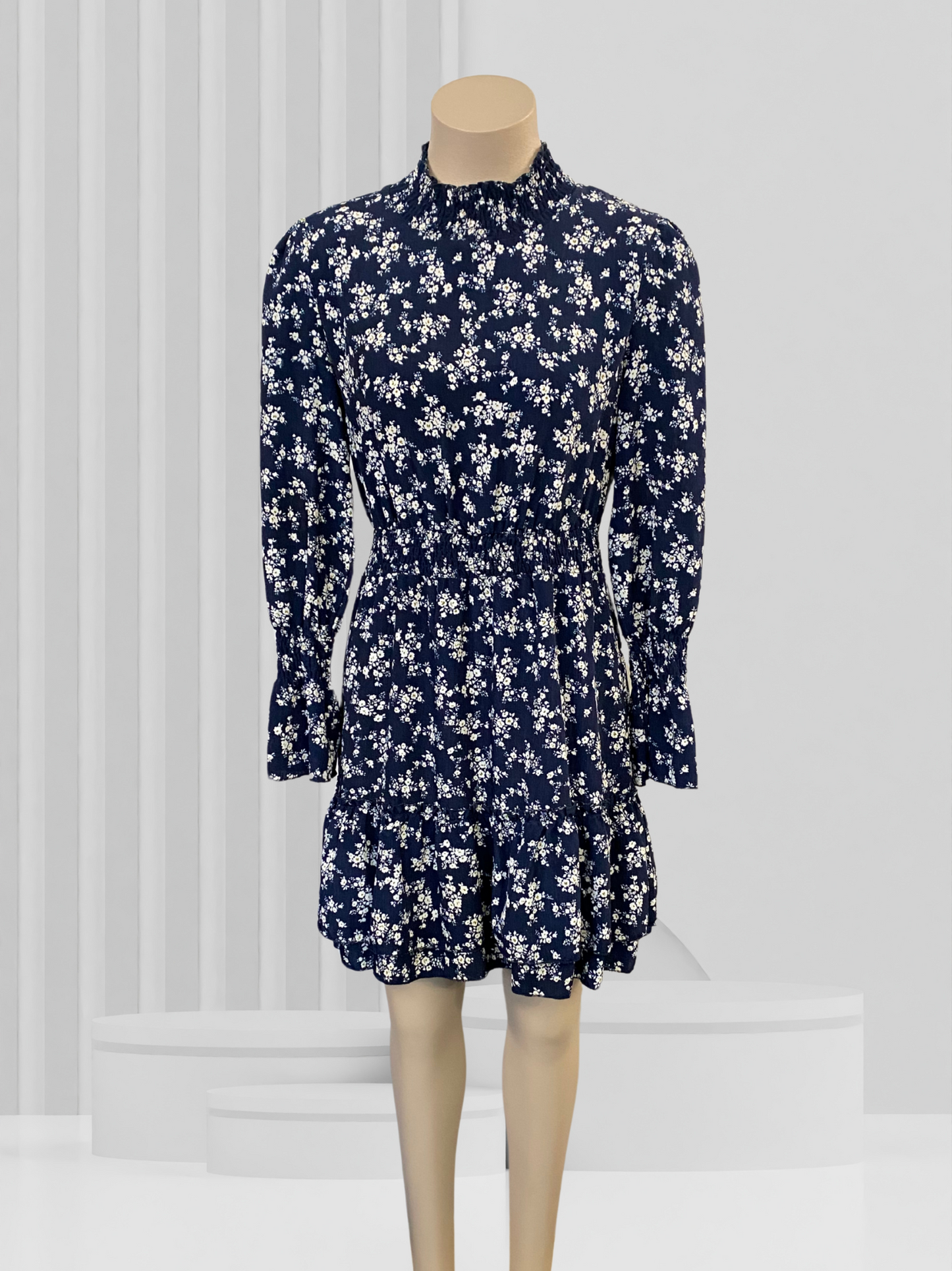 GRACE & CO Navy Floral Dress Size 8