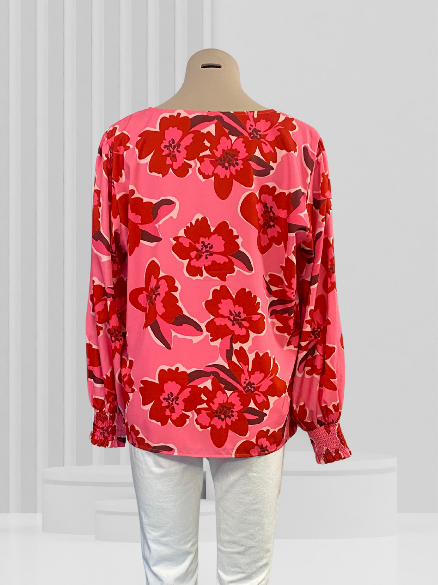 CHARLO Pink Floral Top Size 14