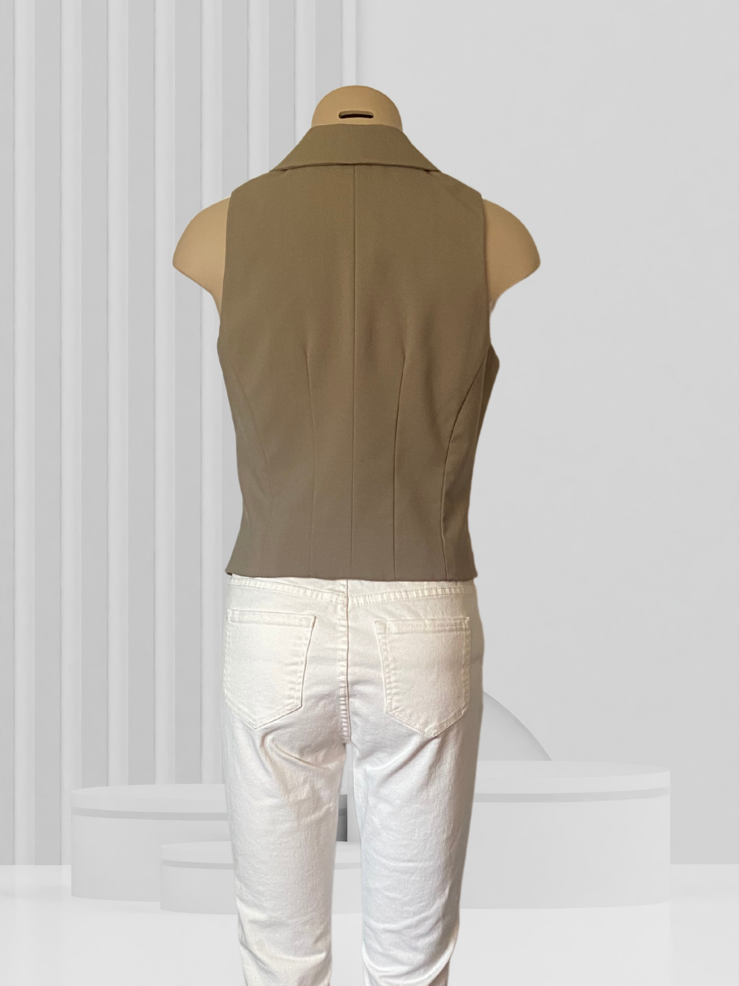 CUE Beige Waistcoat Size 10