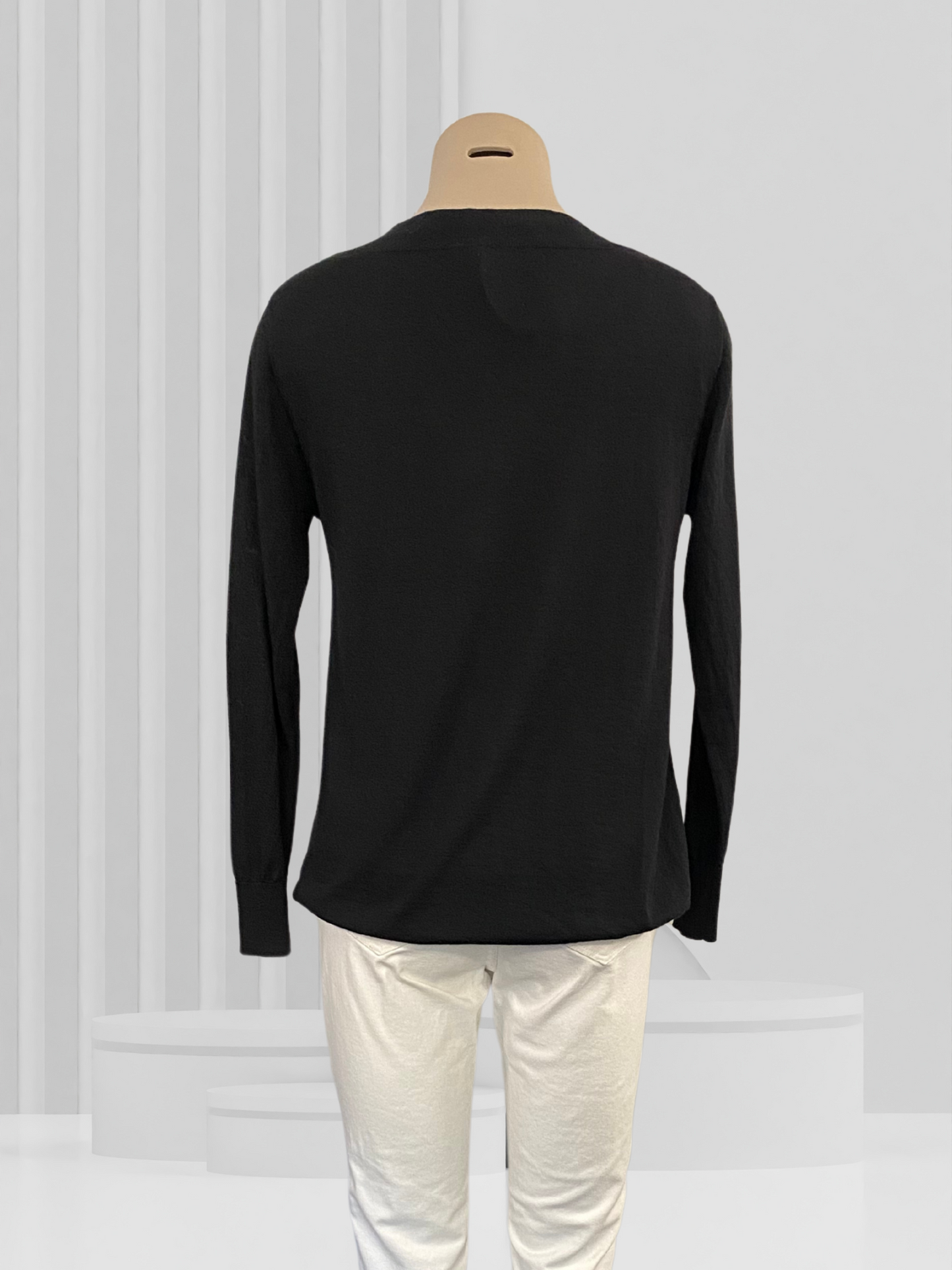 MARILYN SEYB Black Merino Top Size 10