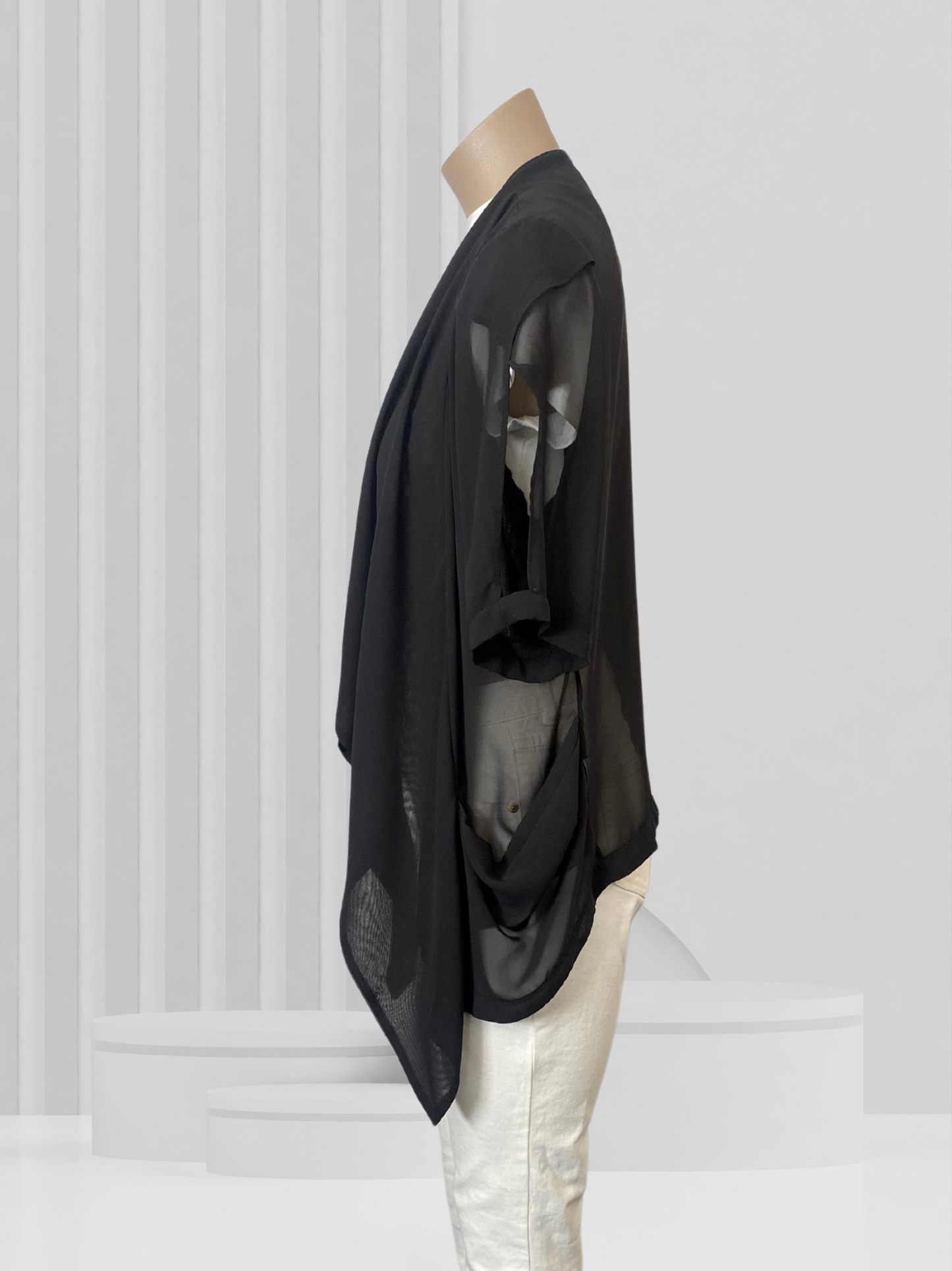 MESMERISE Black Sheer Cardigan Size 14