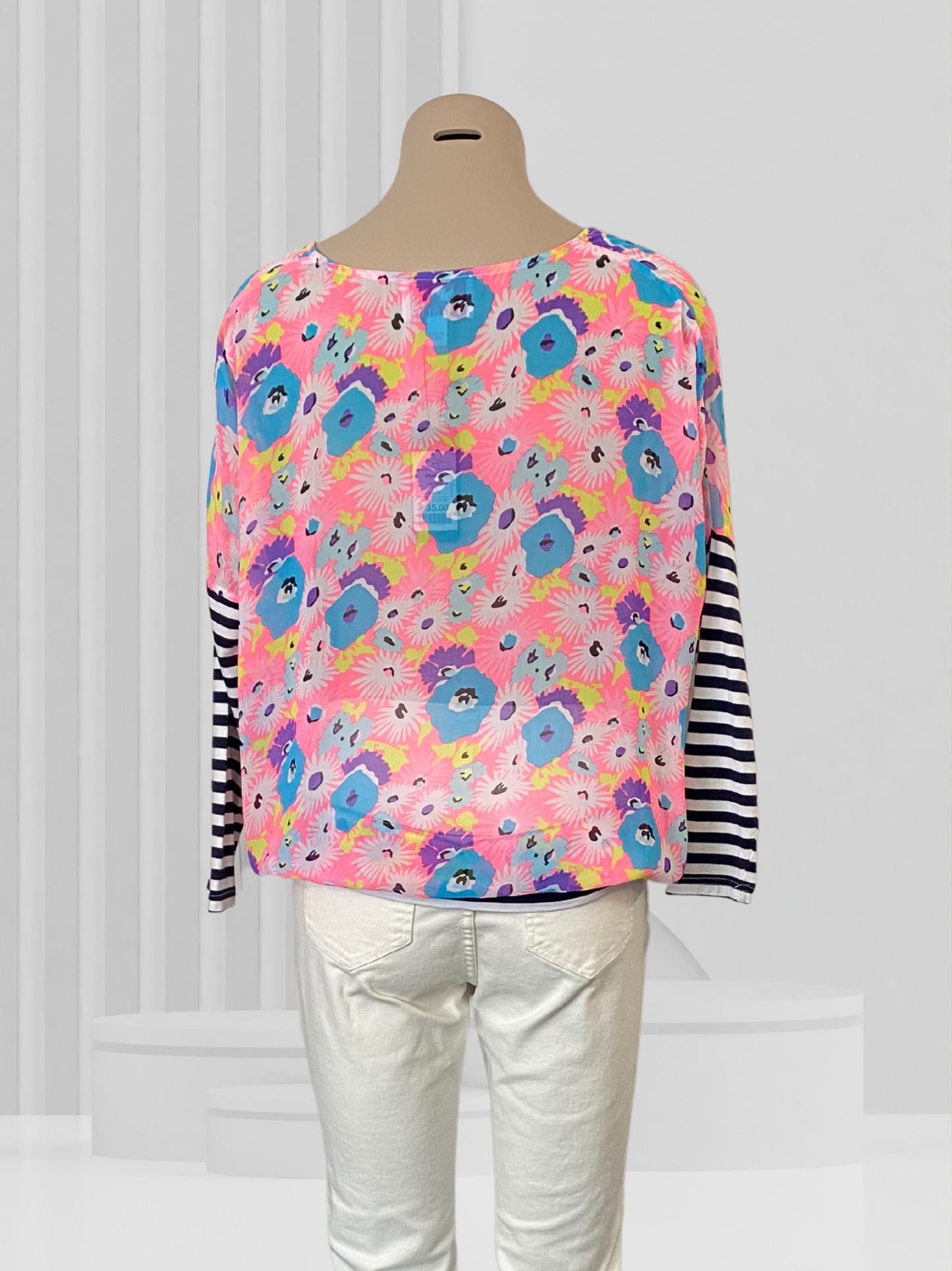 CHARLO Pink Floral Top Size 10