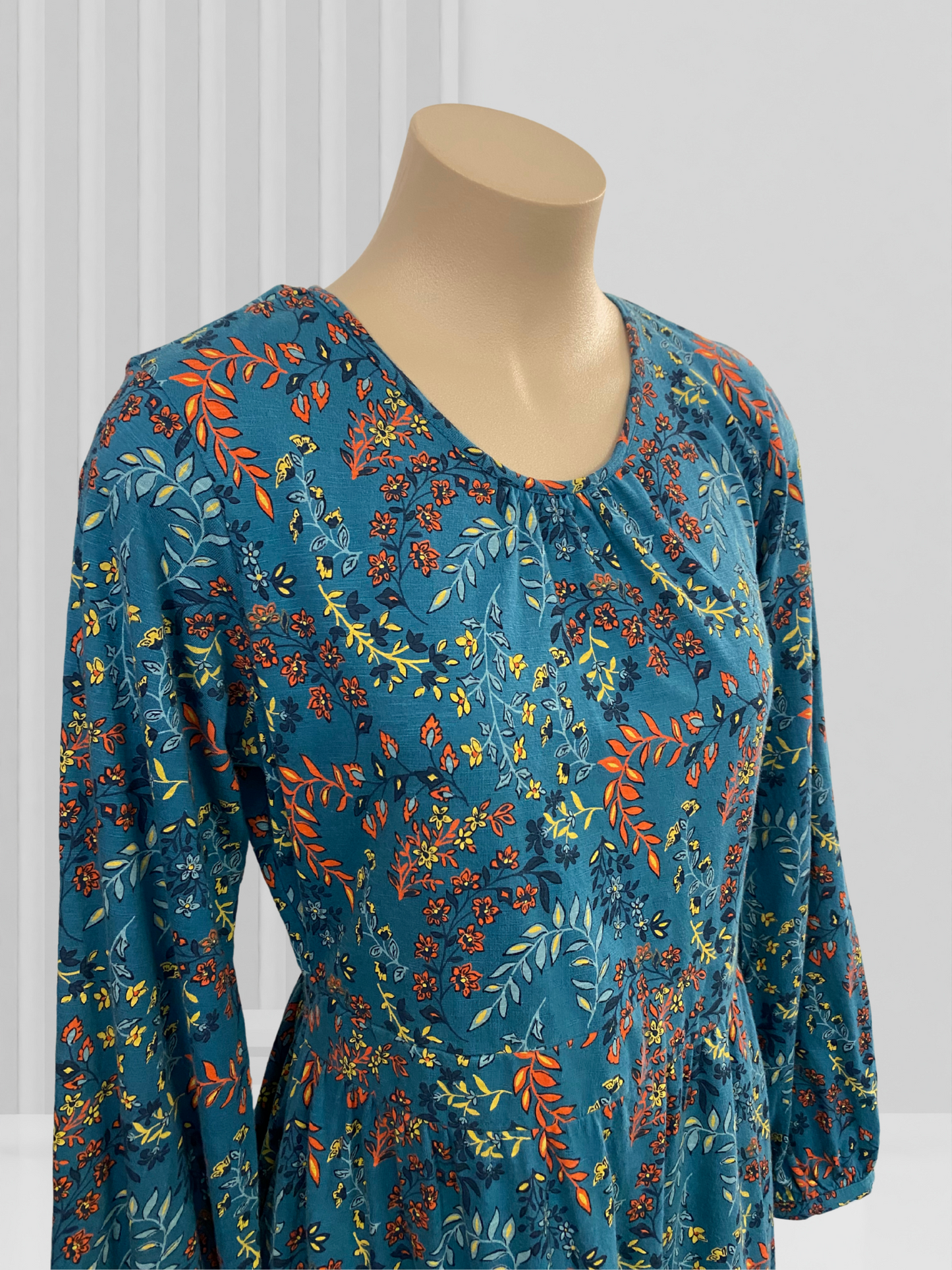 BRAKEBURN Blue Floral Dress Size 14