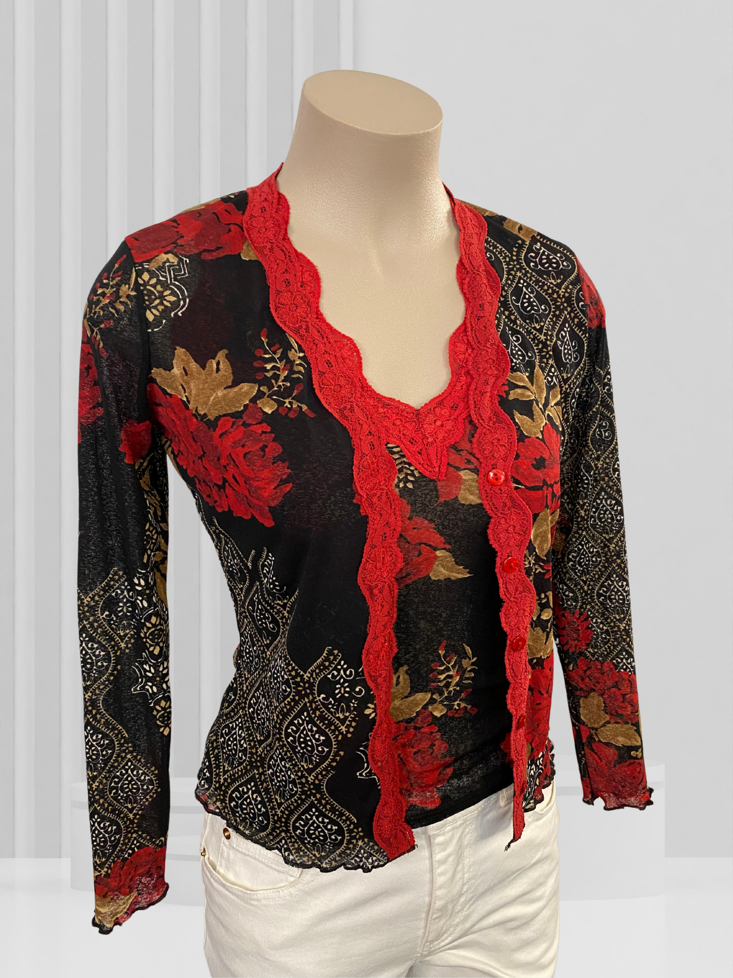 LA PETITE FRANCAISE Black & Red Top Set Size M (small)