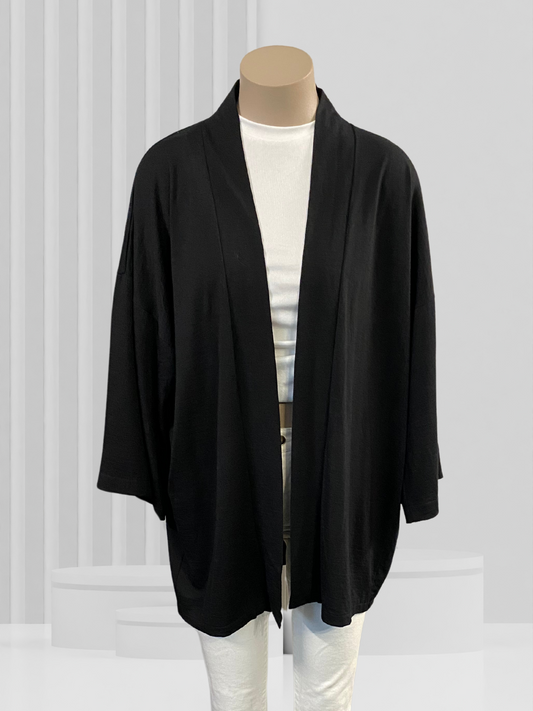 PRUSSIAN BLUE Black Cardigan Size L