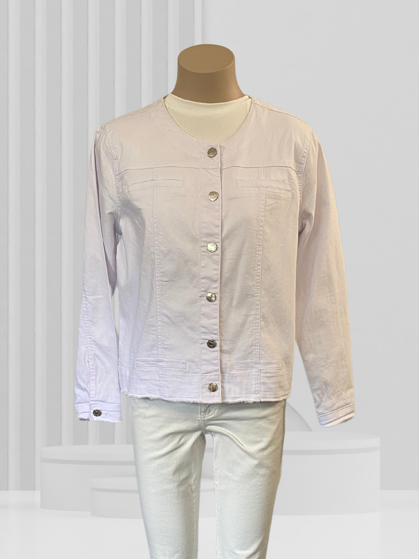 THREADZ White Denim Jacket Size 14