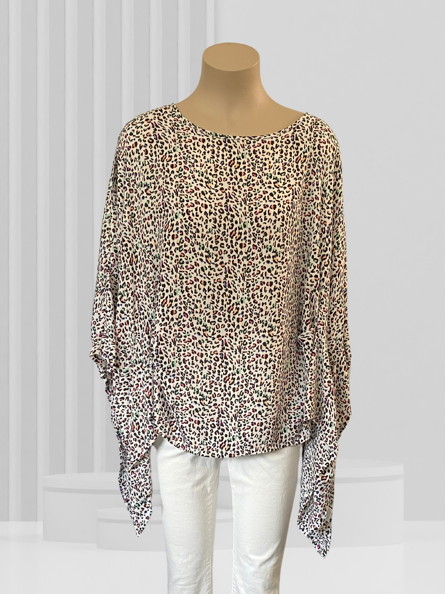 CHARLO Multi Animal Print Top Size O/S