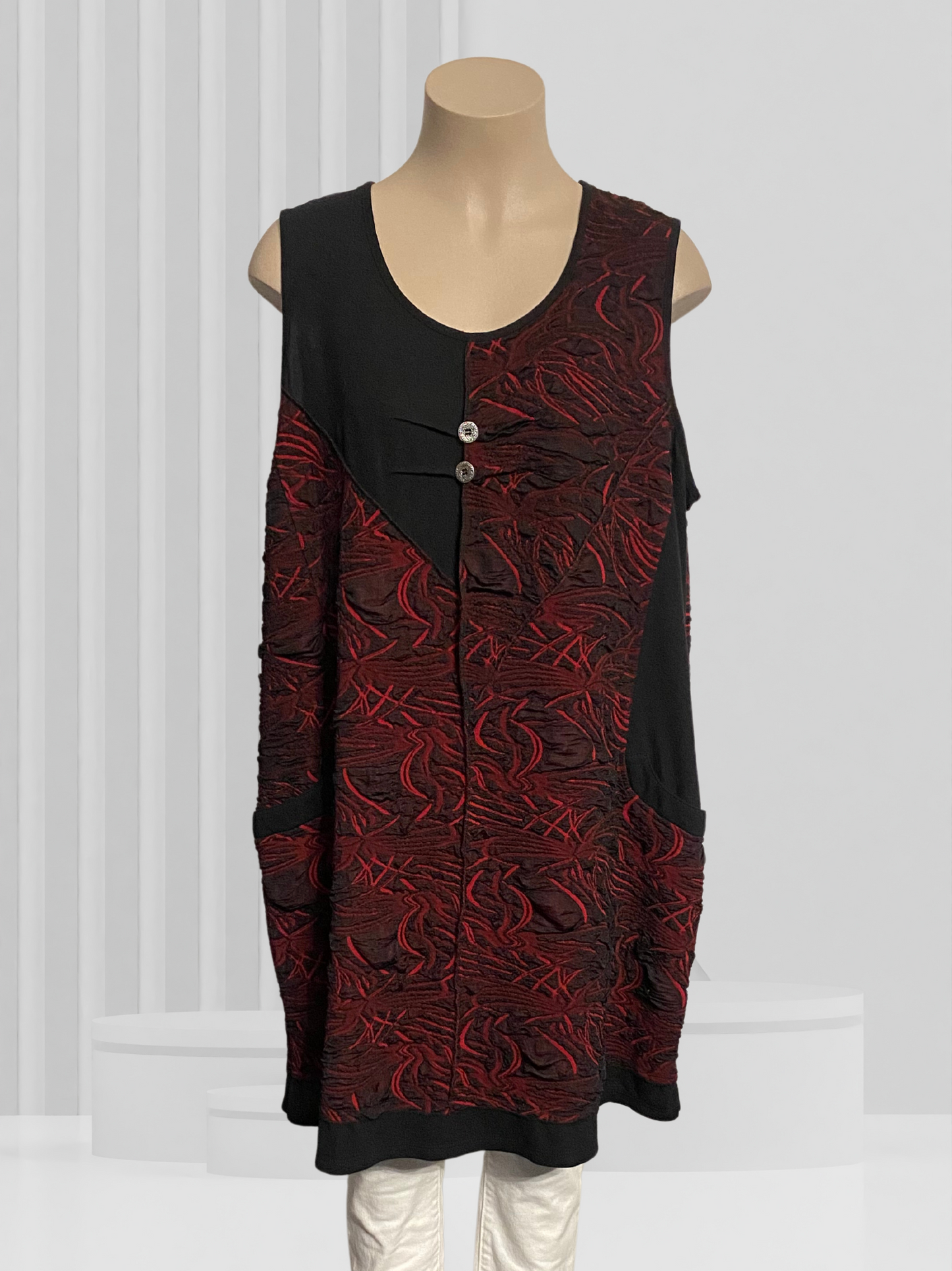 YS LUXE Red & Black Top Size 2XL