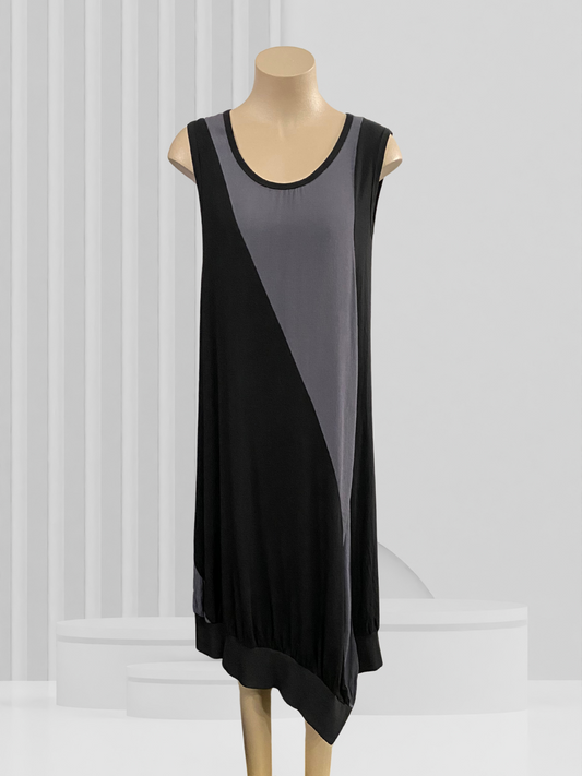 BAZAAR Black & Grey Dress Size 14
