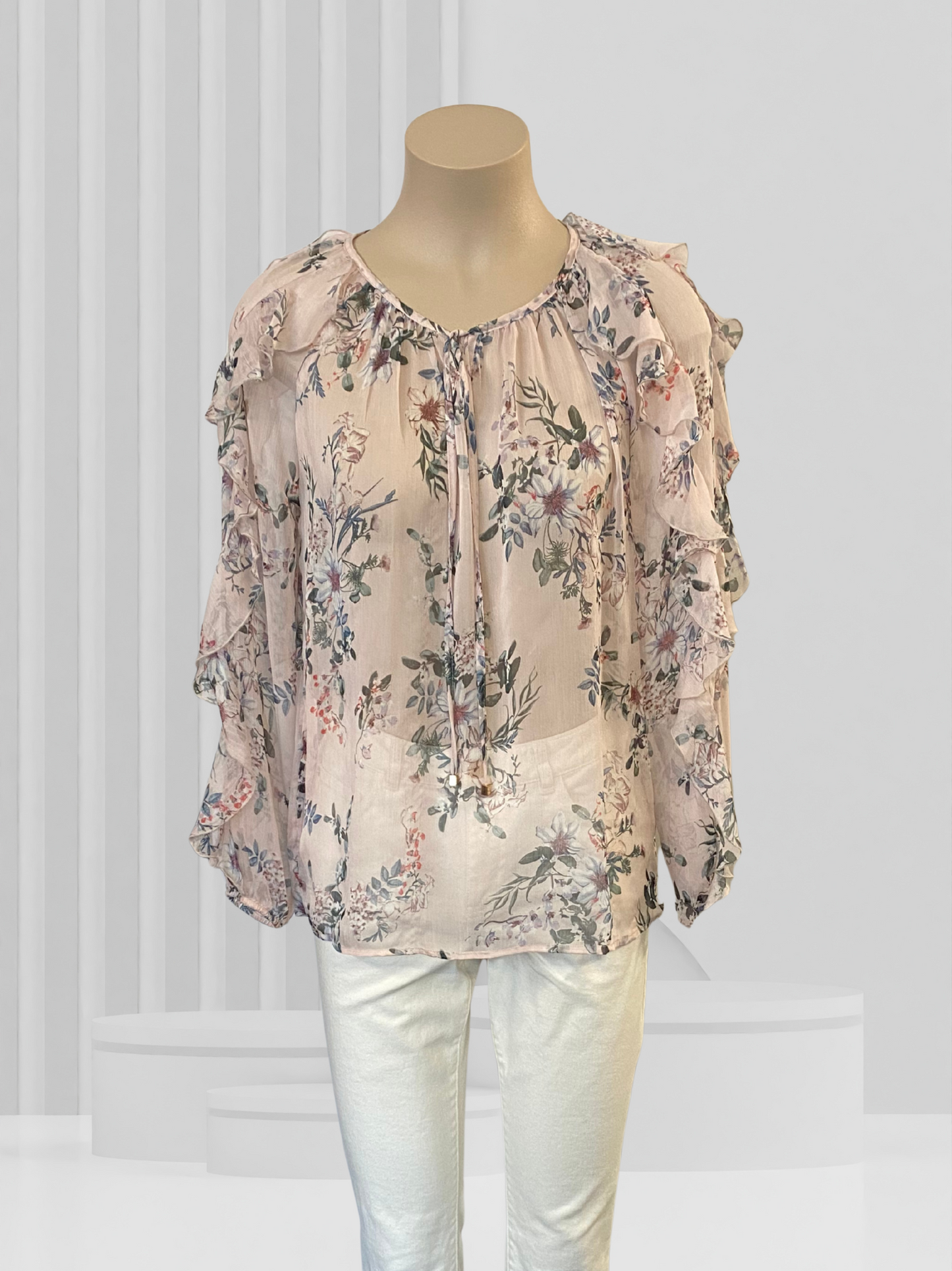 UNKNOWN LABEL Pink Floral Top Size 12