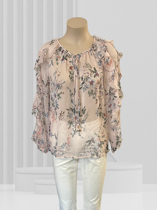 UNKNOWN LABEL Pink Floral Top Size 12