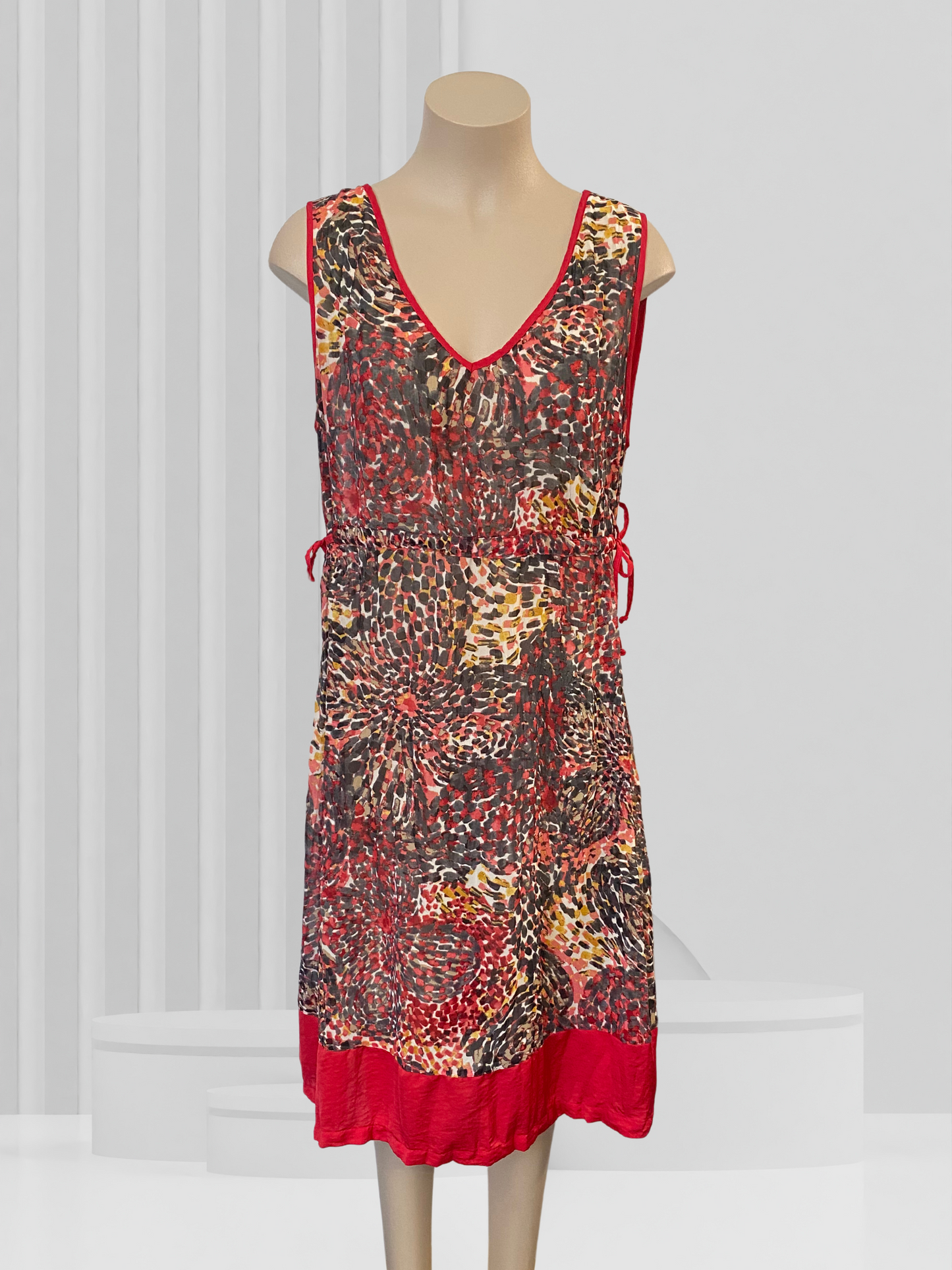 LIFESPACE Red & Animal Print Dress Size 16