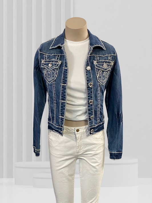 TRUE RELIGION Blue Denim Jacket Size S