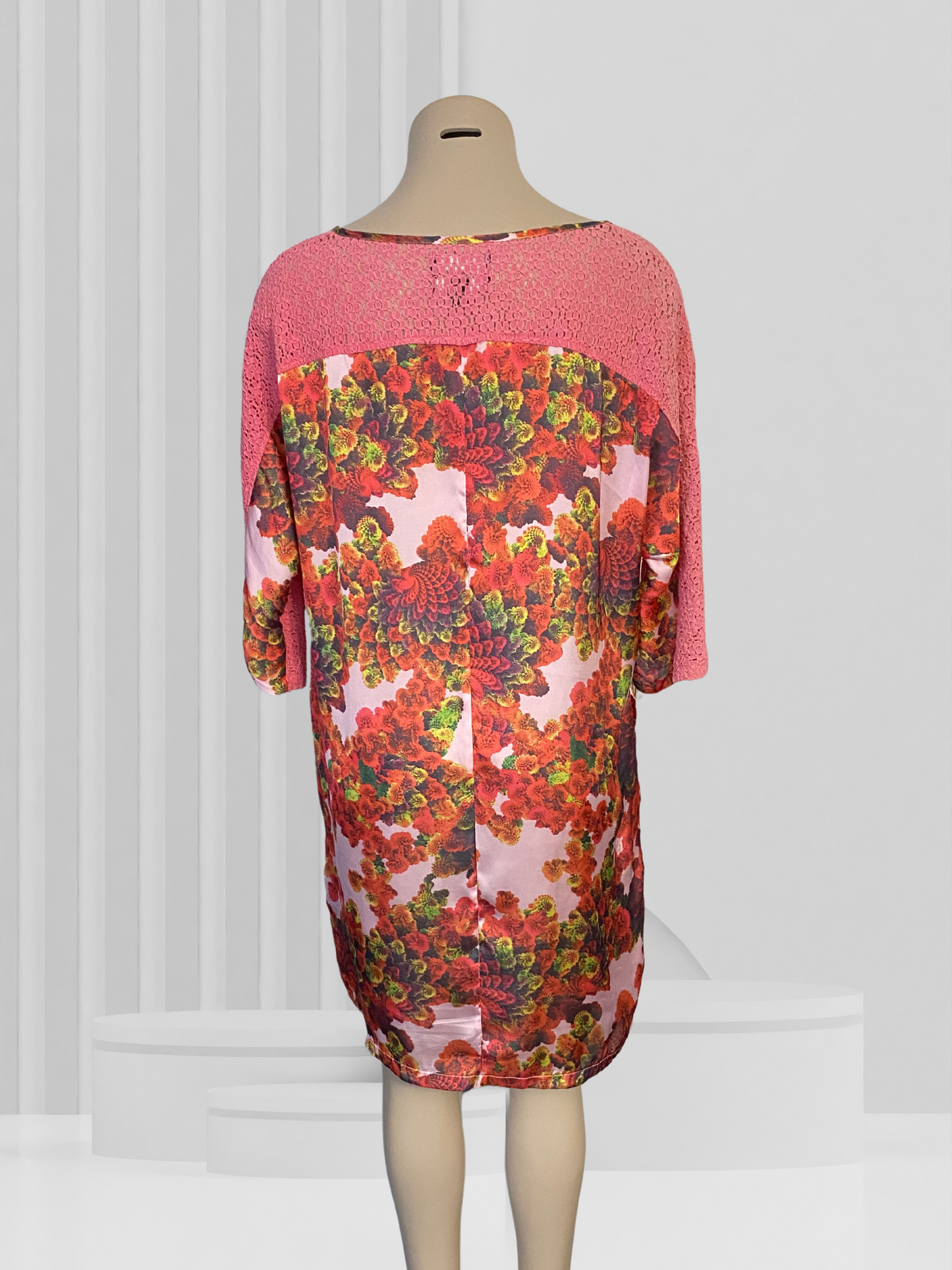 AUGUSTINE Pink Floral Dress Size L