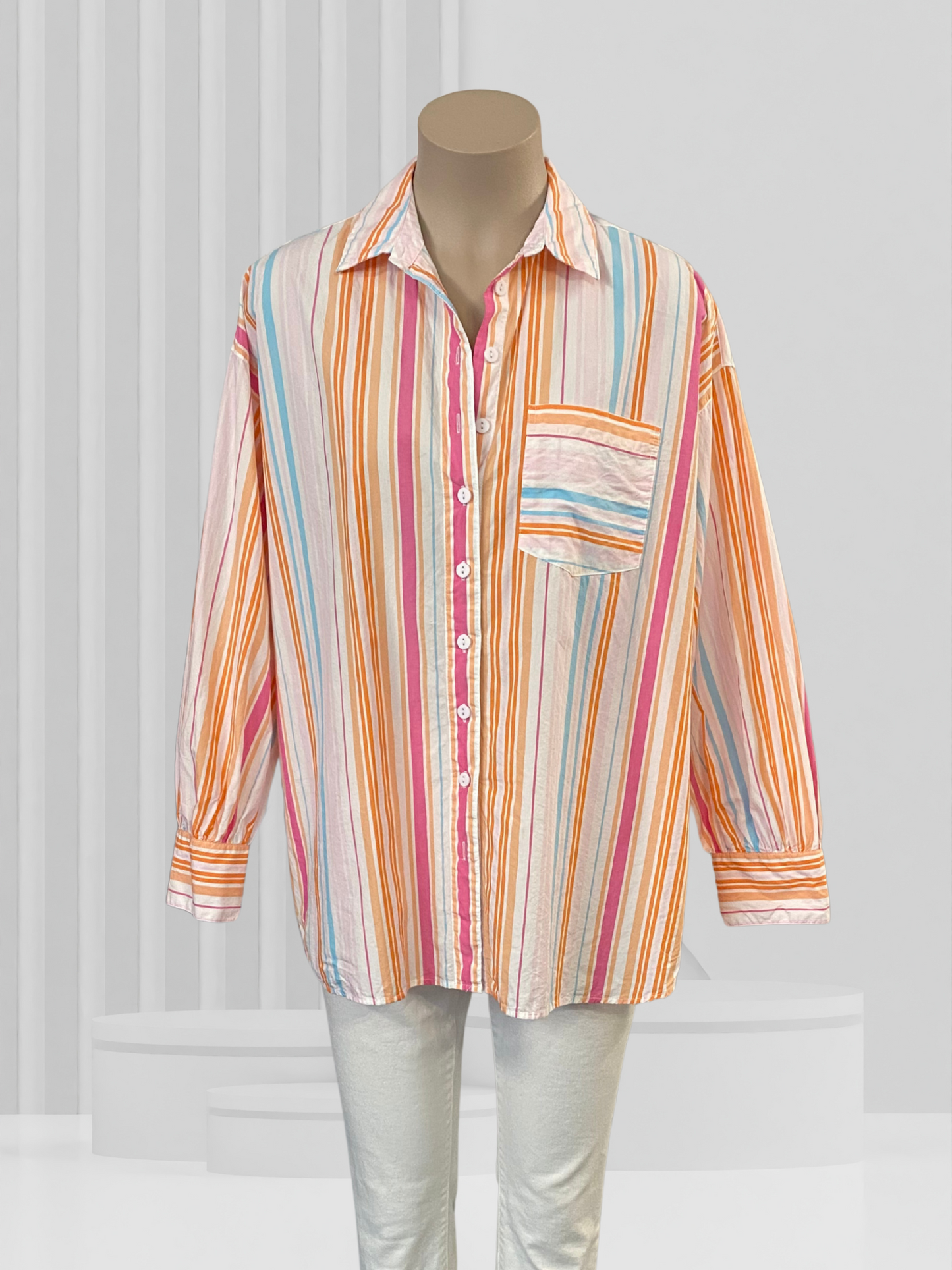 DECJUBA Orange Stripe Top Size XS/S