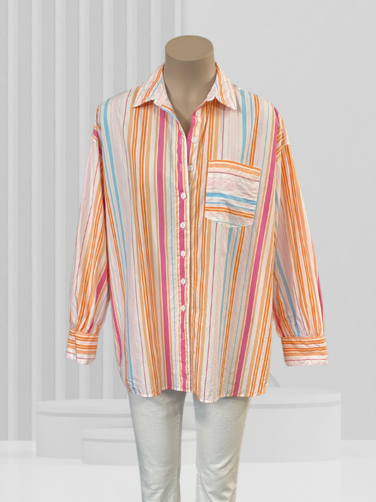 DECJUBA Orange Stripe Top Size XS/S
