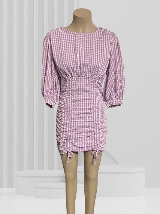 ZARA Purple Check Dress Size M (10)