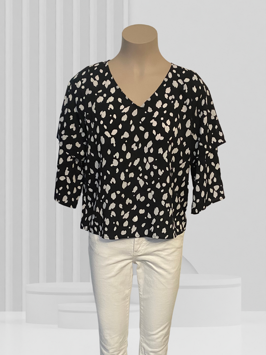 DRAMA THE LABEL Black & White Top Size 10