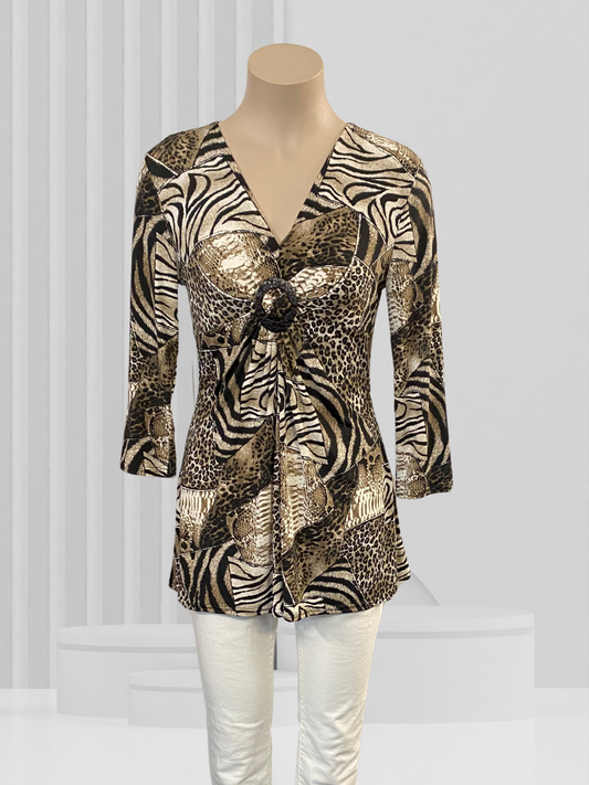 PAS DE QUOI Brown Top Size 12