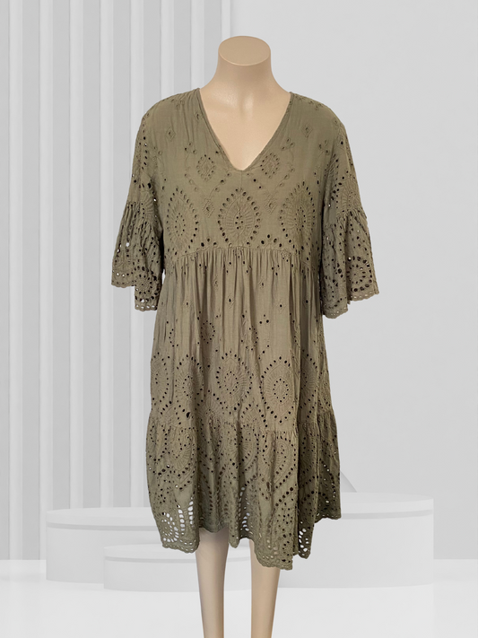 SOUL SPARROW Green Dress Size L