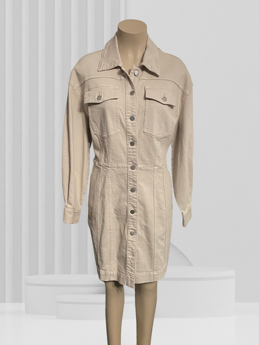 COUNTRY ROAD Beige Denim Dress Size 14 BNWT