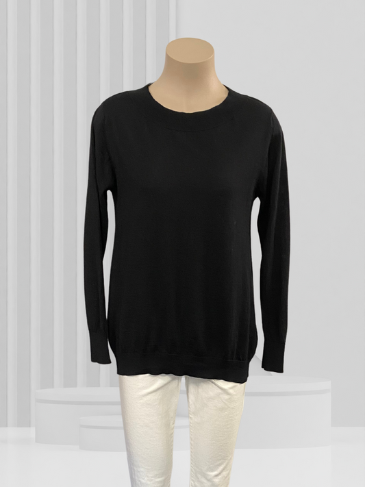 MARILYN SEYB Black Merino Top Size 10