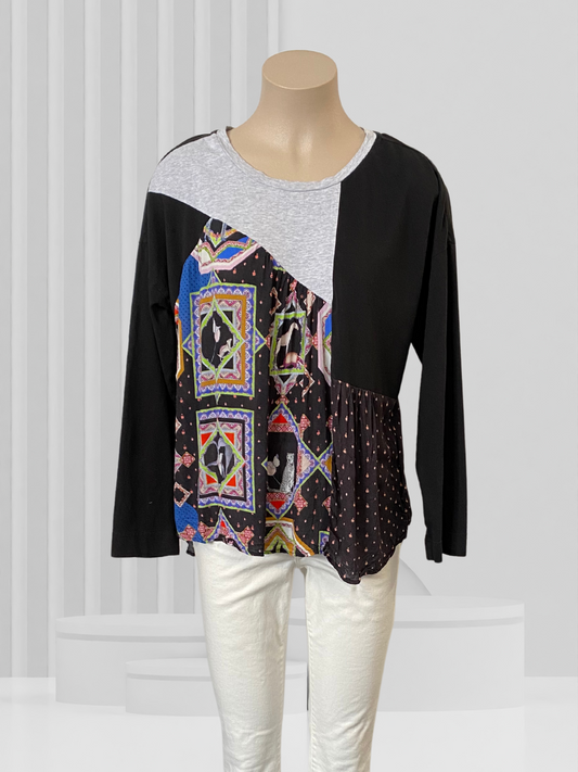 LANIA THE LABEL Black & Multi Top Size M