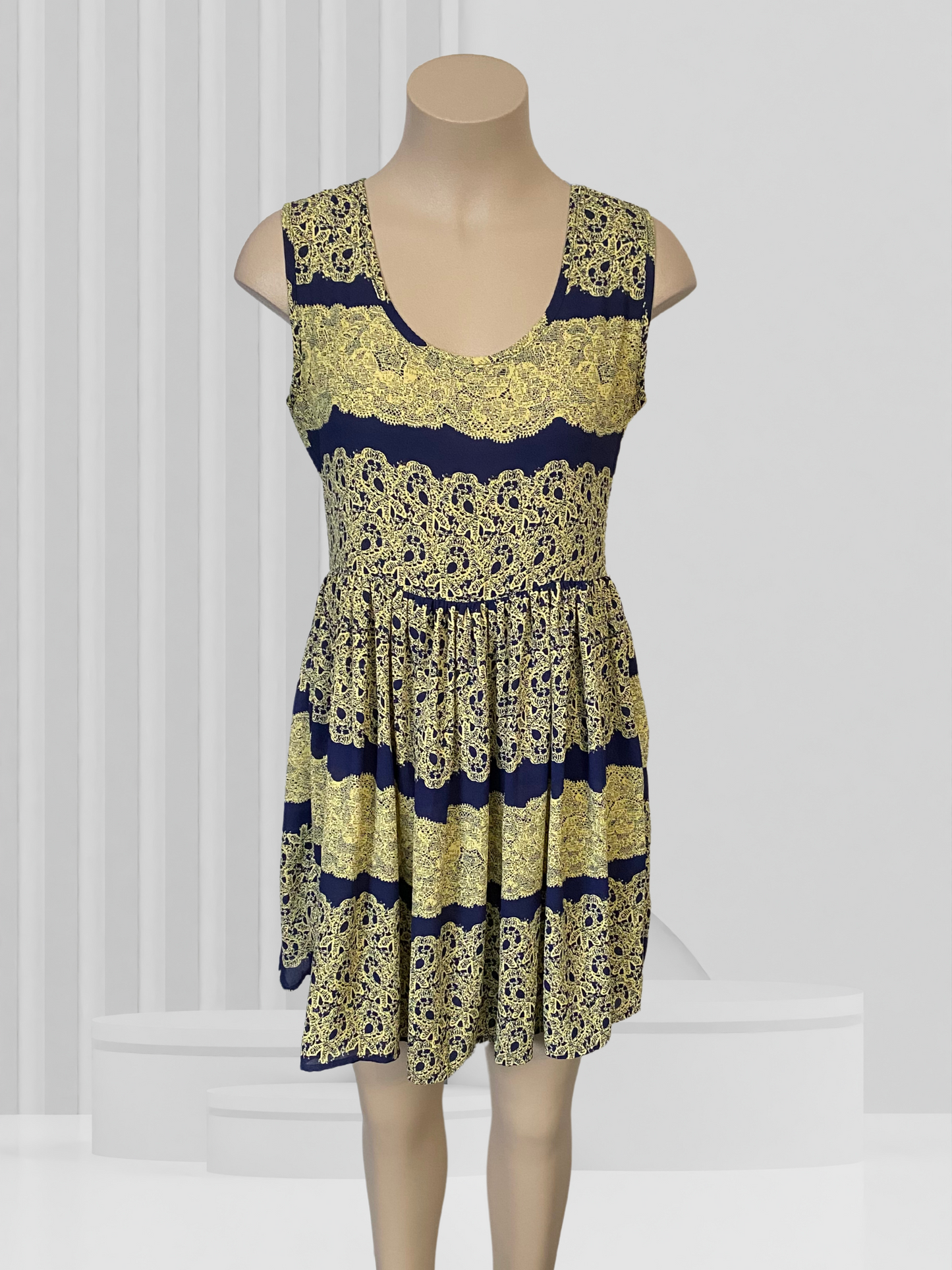 SAINT SHYLO Navy & Yellow Dress Size 10