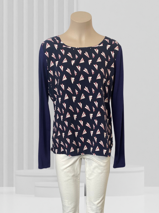ANDREA MOORE Navy Top Size 12