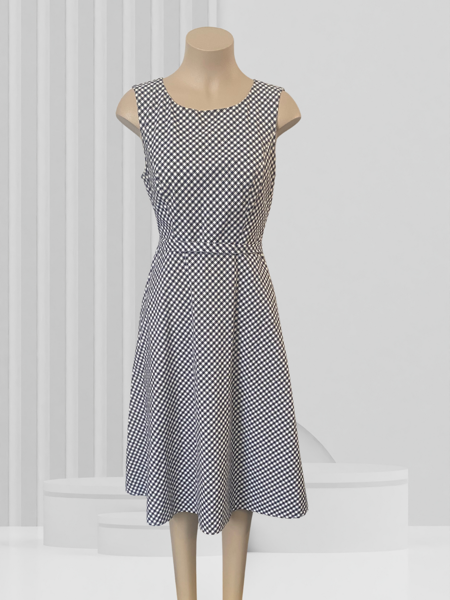 JACQUI.E Black & White Check Dress Size 10