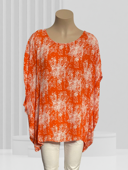 SARA Orange & White Top Size 24