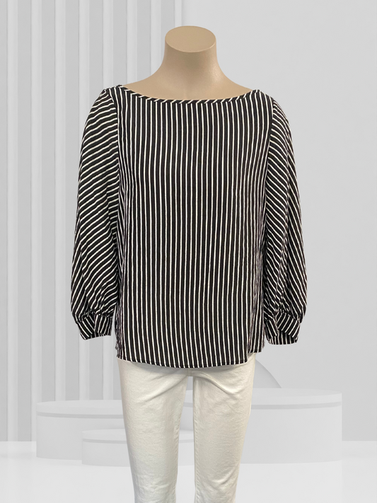 VERONIKA MAINE Black & White Top Size 12