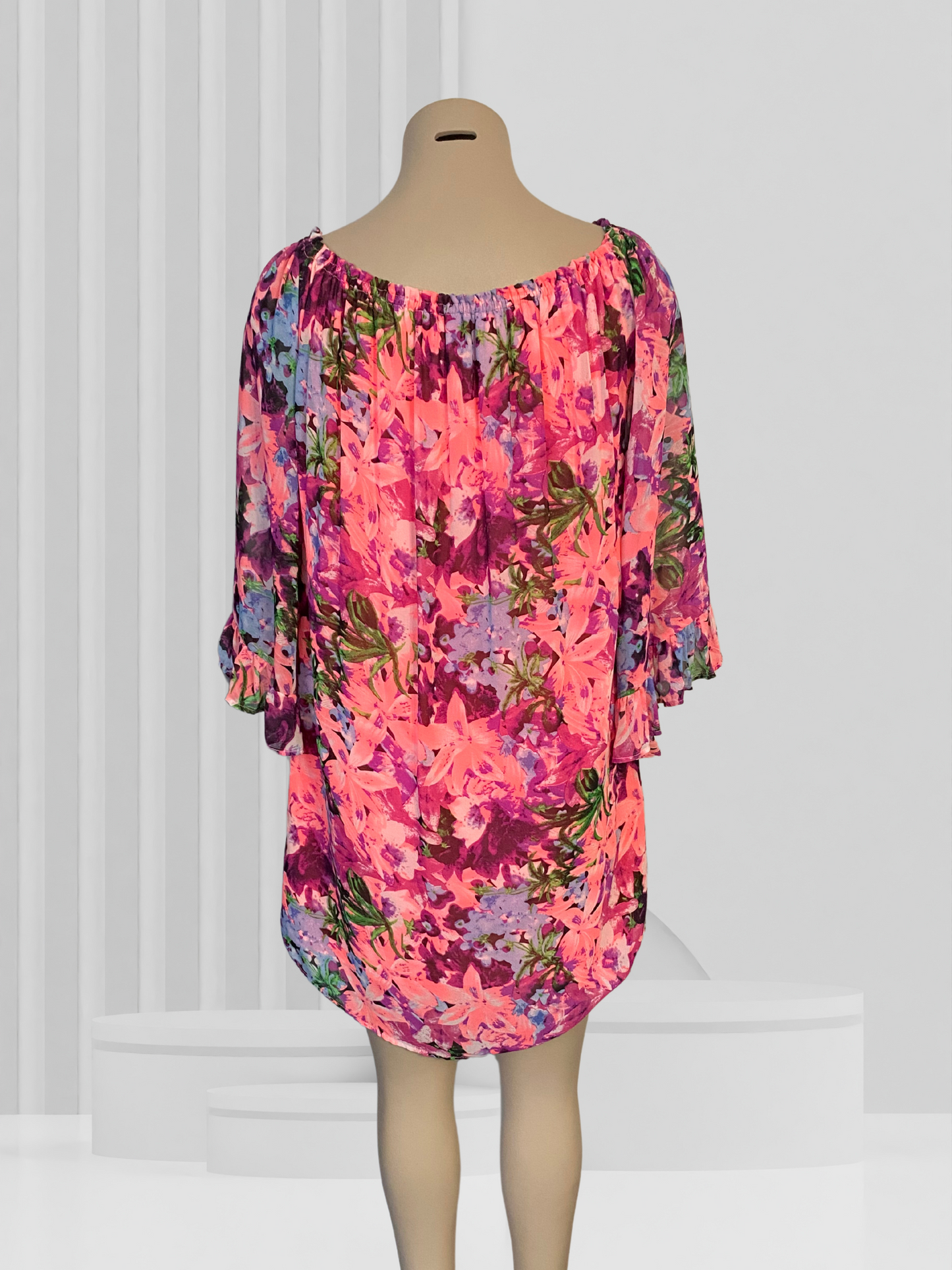 CHARLO Pink Floral Dress Size S