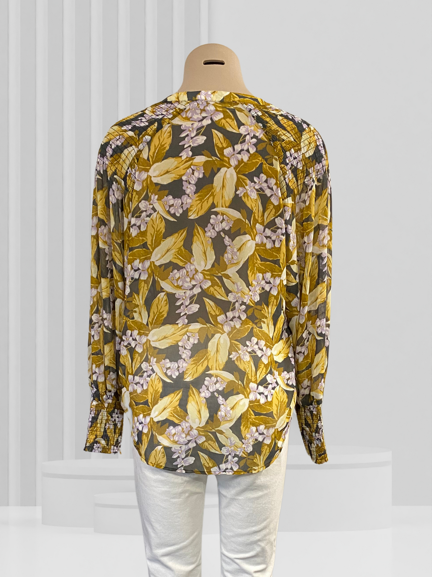 DECJUBA Mustard Floral Top Size 10