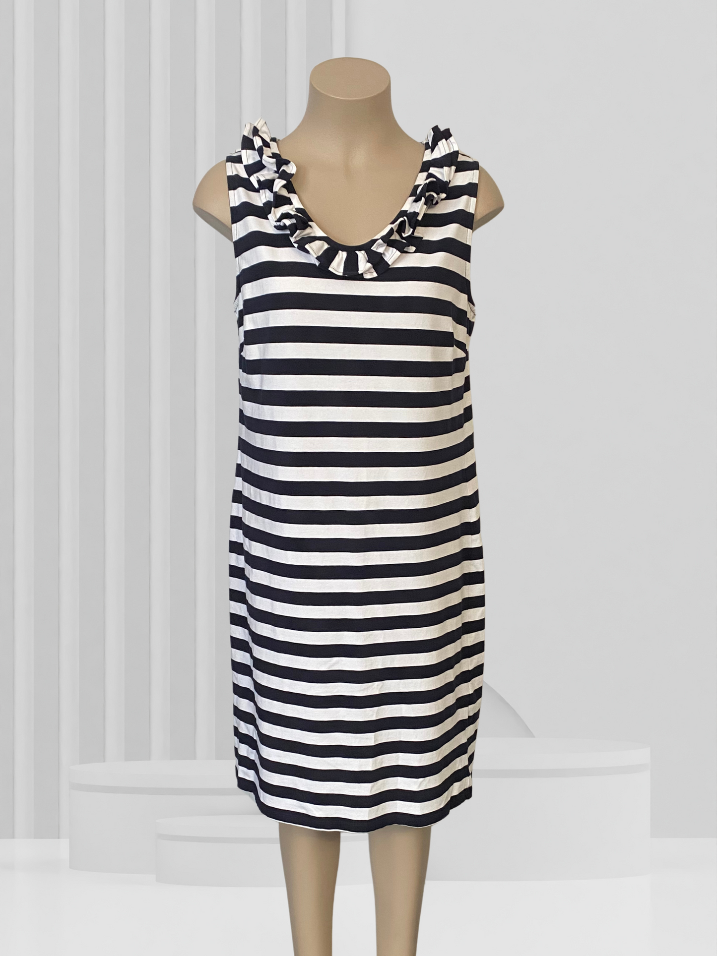 FOIL Navy & White Stripe Dress Size M