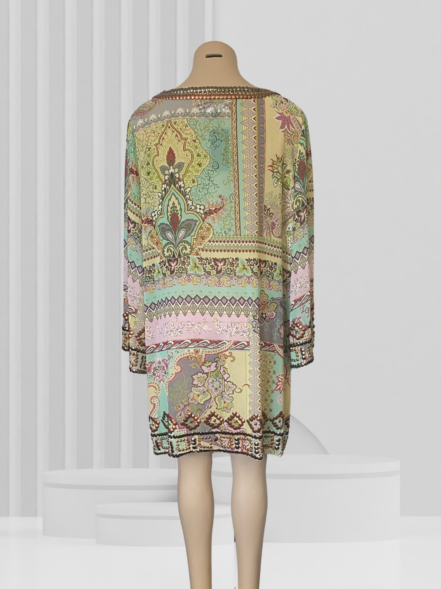 CURATE BY TRELISE COOPER Green Floral Dress Size L