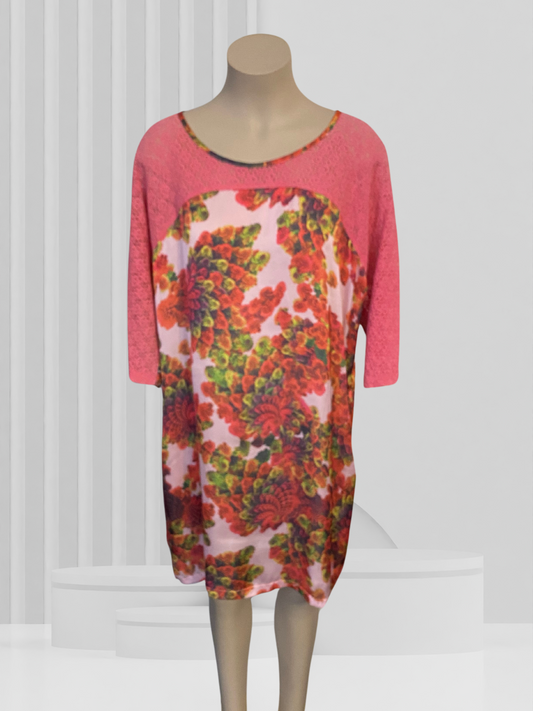 AUGUSTINE Pink Floral Dress Size L