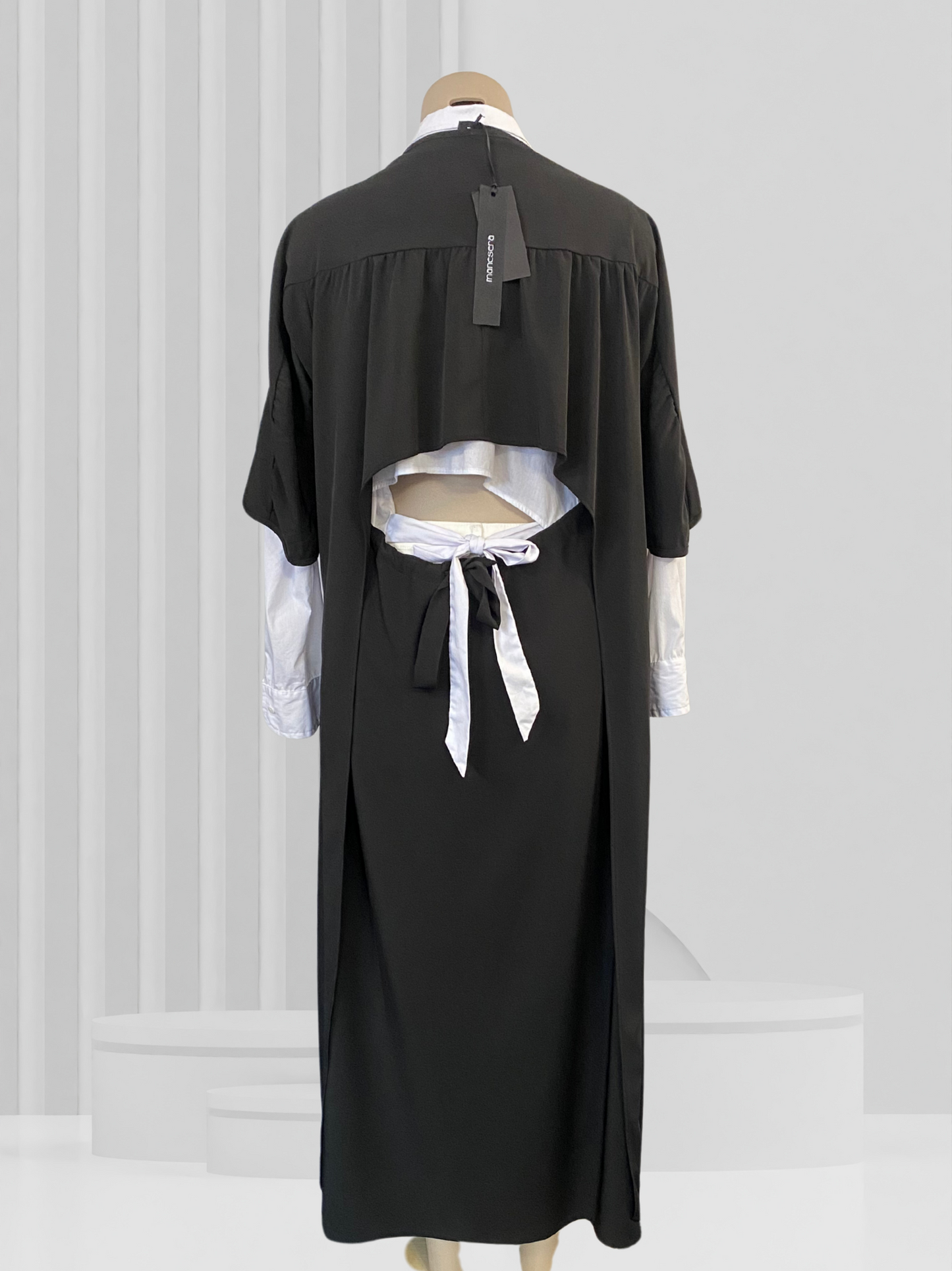 MANESERA Black Top & White Shirt Size M