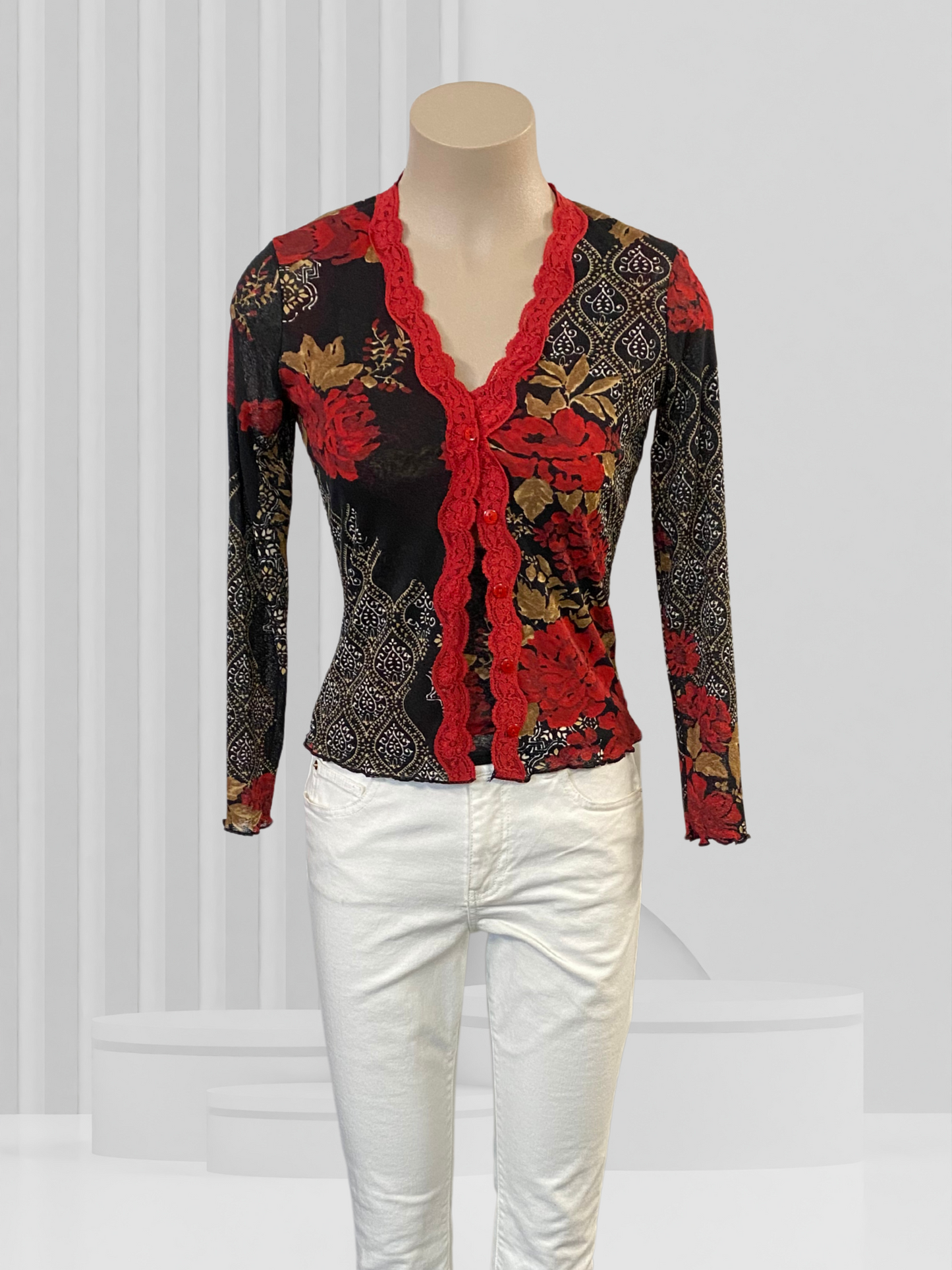 LA PETITE FRANCAISE Black & Red Top Set Size M (small)