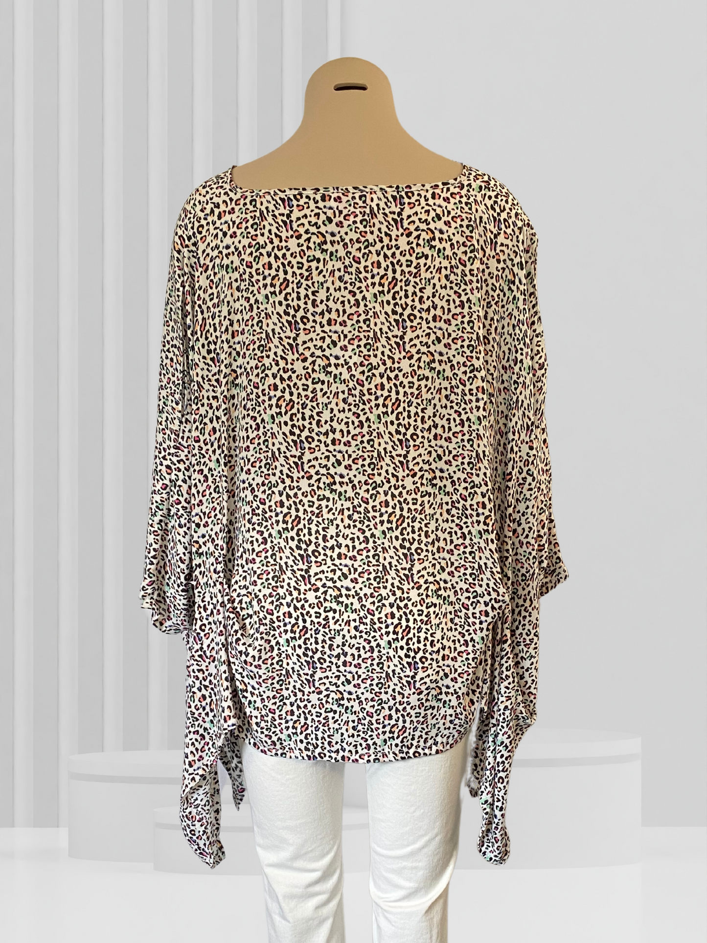 CHARLO Multi Animal Print Top Size O/S