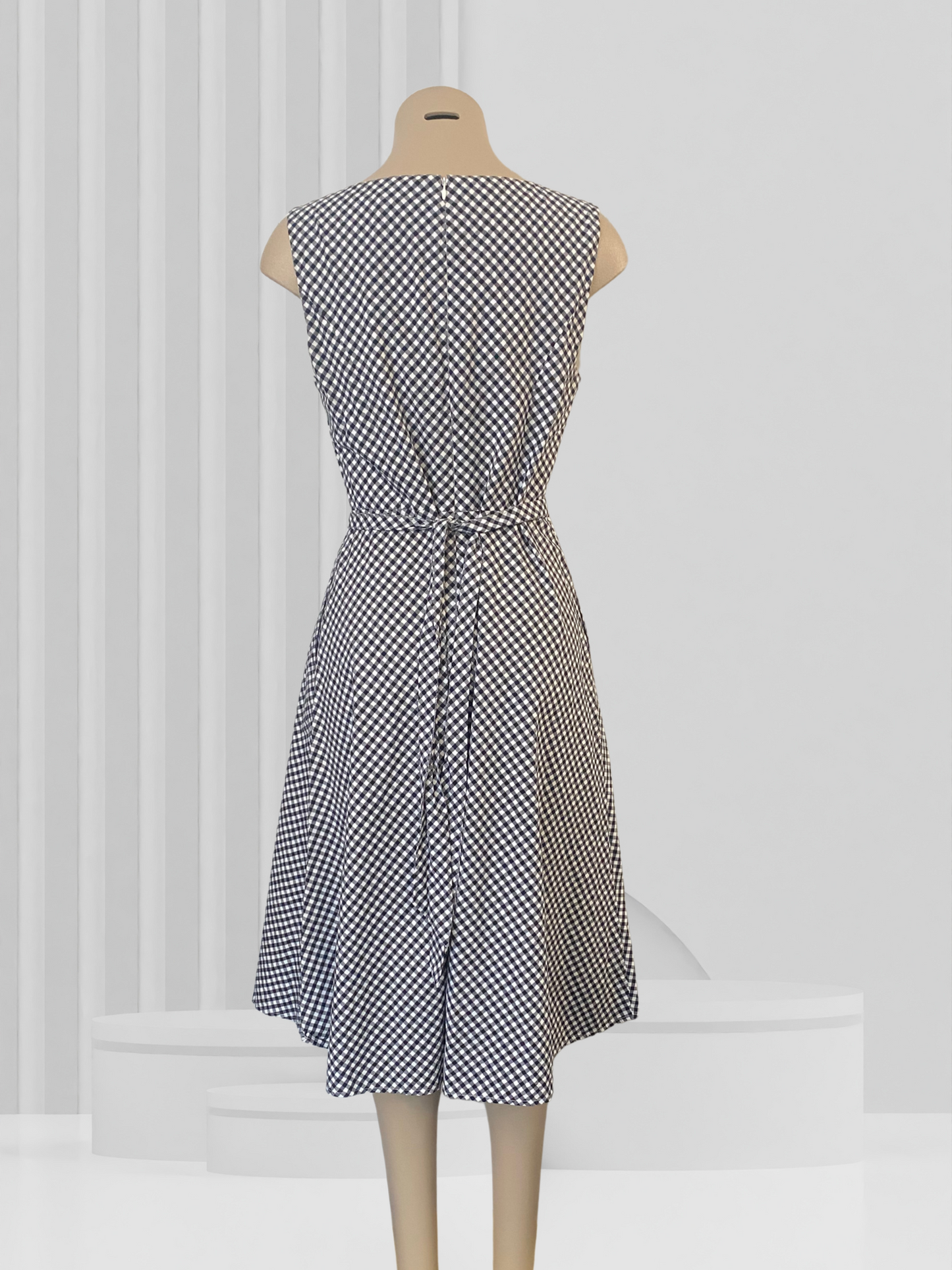 JACQUI.E Black & White Check Dress Size 10