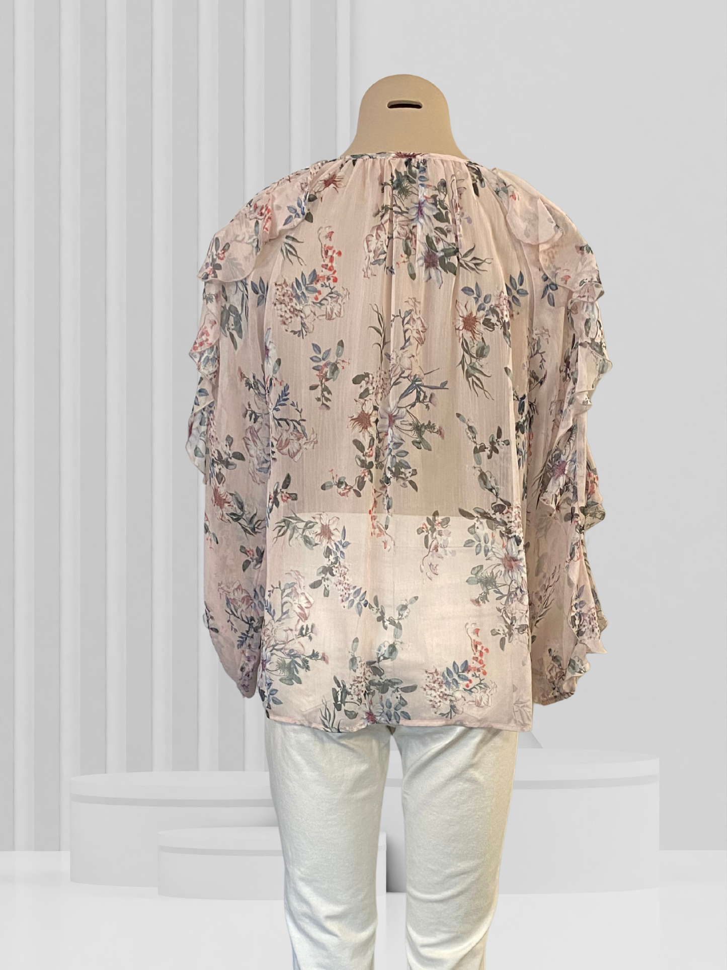 UNKNOWN LABEL Pink Floral Top Size 12