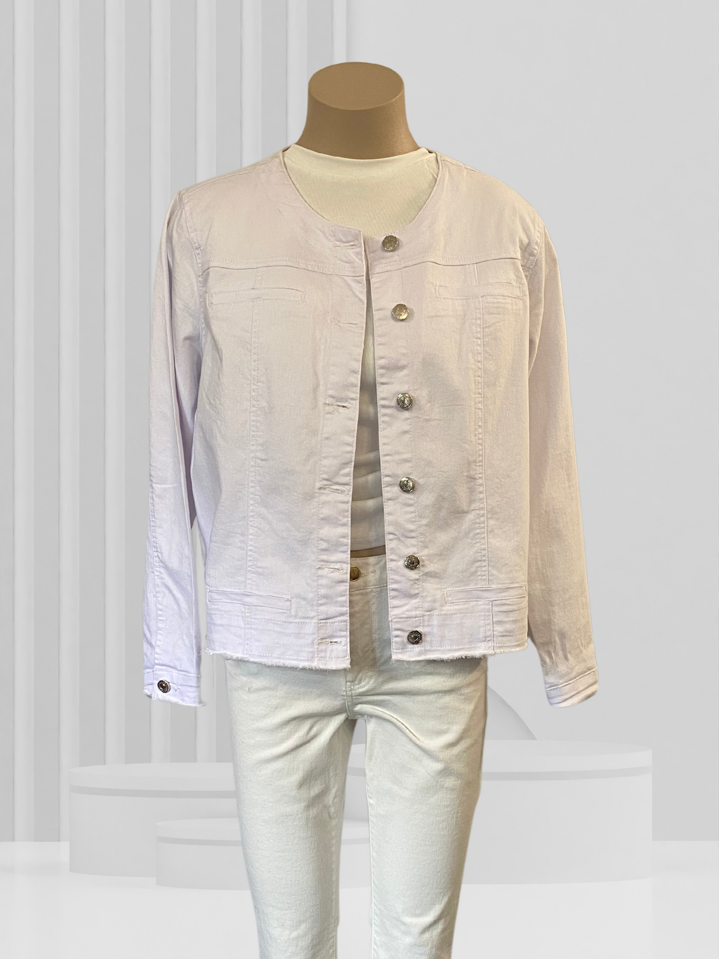 THREADZ White Denim Jacket Size 14