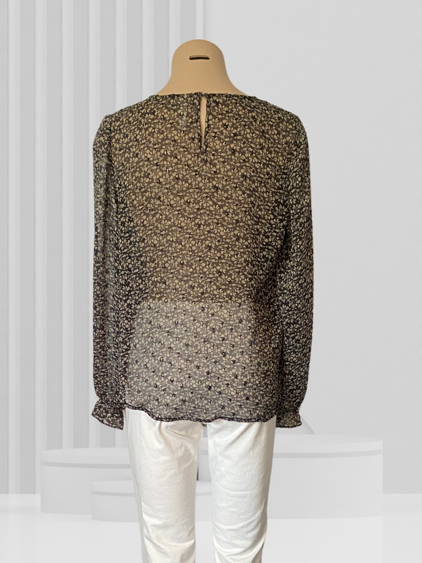 SEEKING LOLA Black & Silver Top Size 10