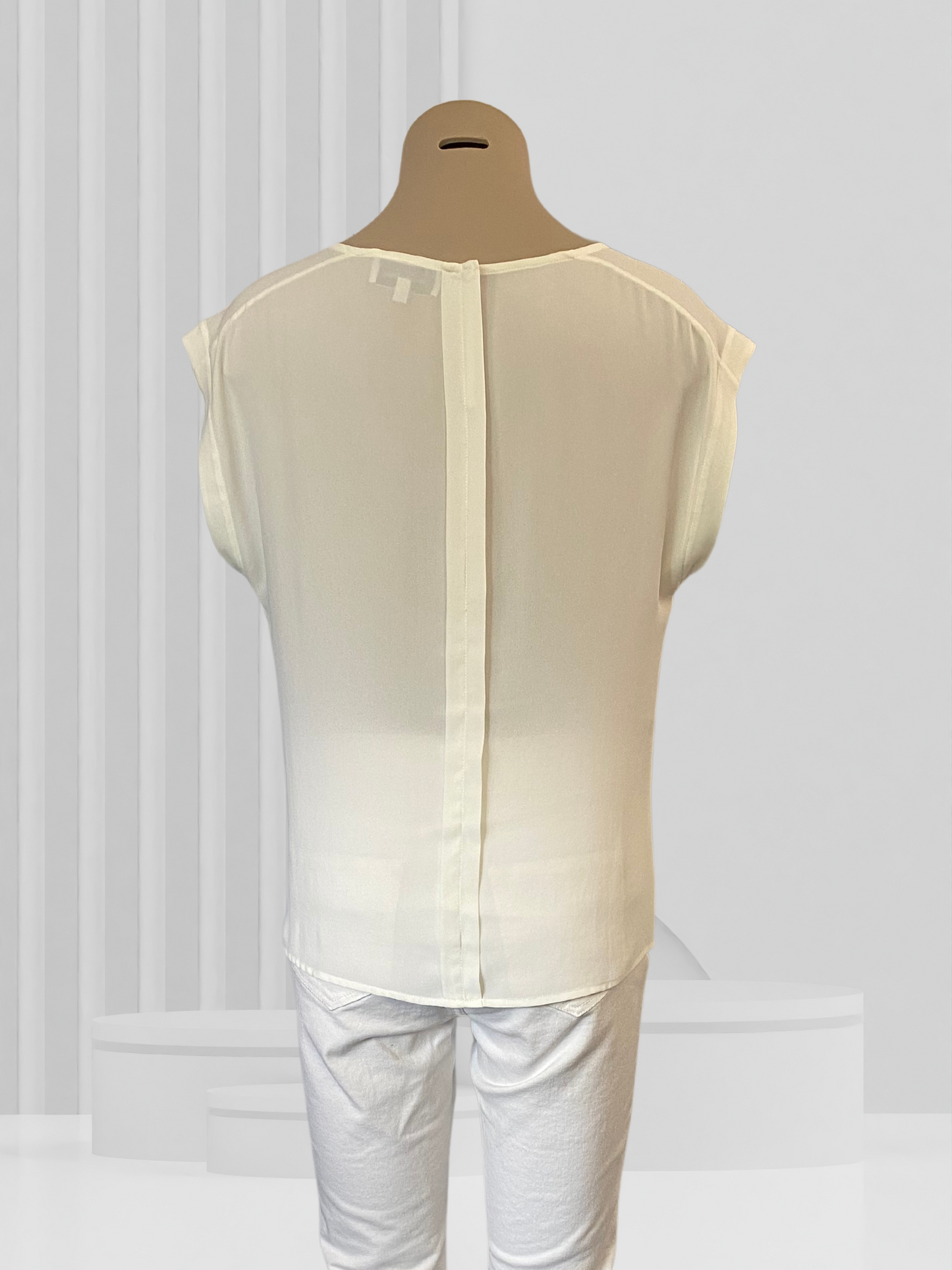 VERONIKA MAINE Cream Top Size 8