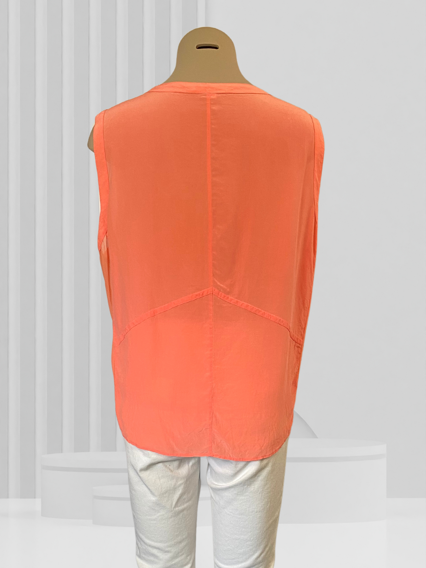 TRENERY Pure Silk Orange Top Size XXL